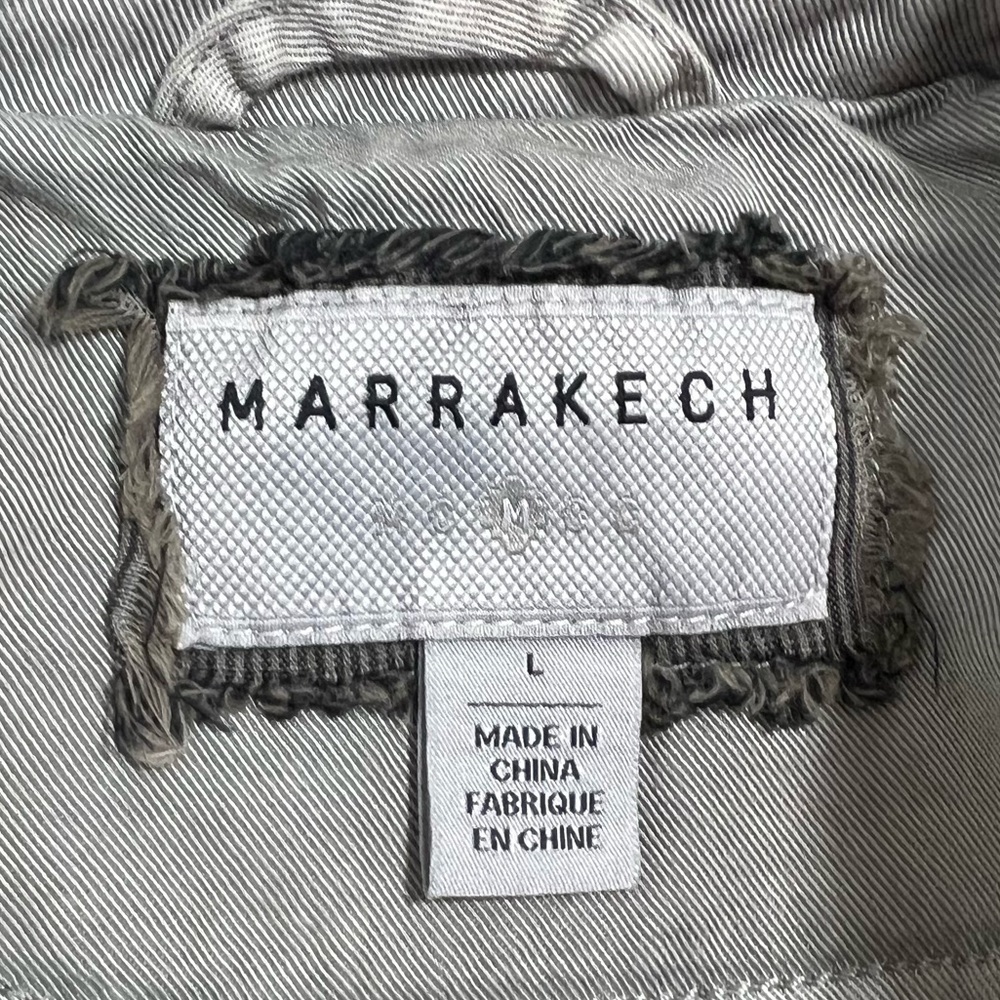 Anthropologie Marrakech Ronika Draped Green Khaki Moto Jacket Chic Women’s L - Picture 2 of 8